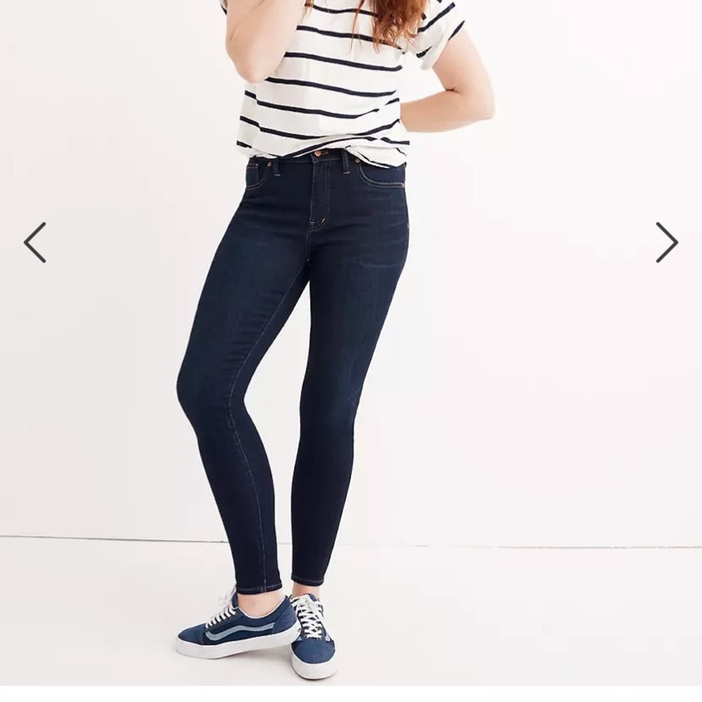 Madewell 26 Taller 9" Mid-Rise Skinny Jeans, Larkspur Wash TENCEL Denim Edition